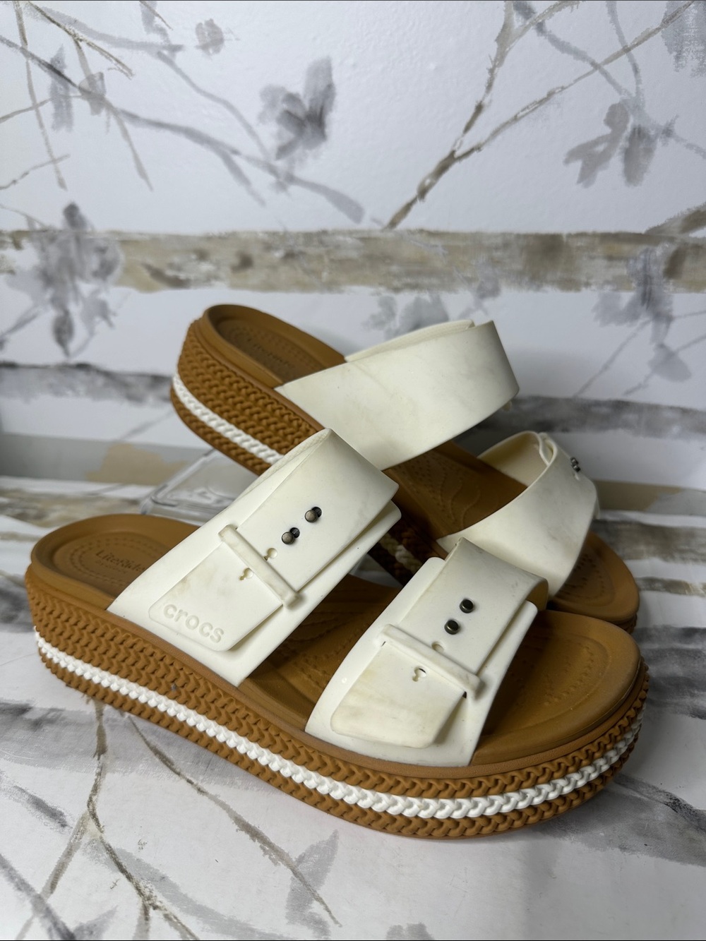 CROCS Brooklyn Woven Low Wedge Sandals